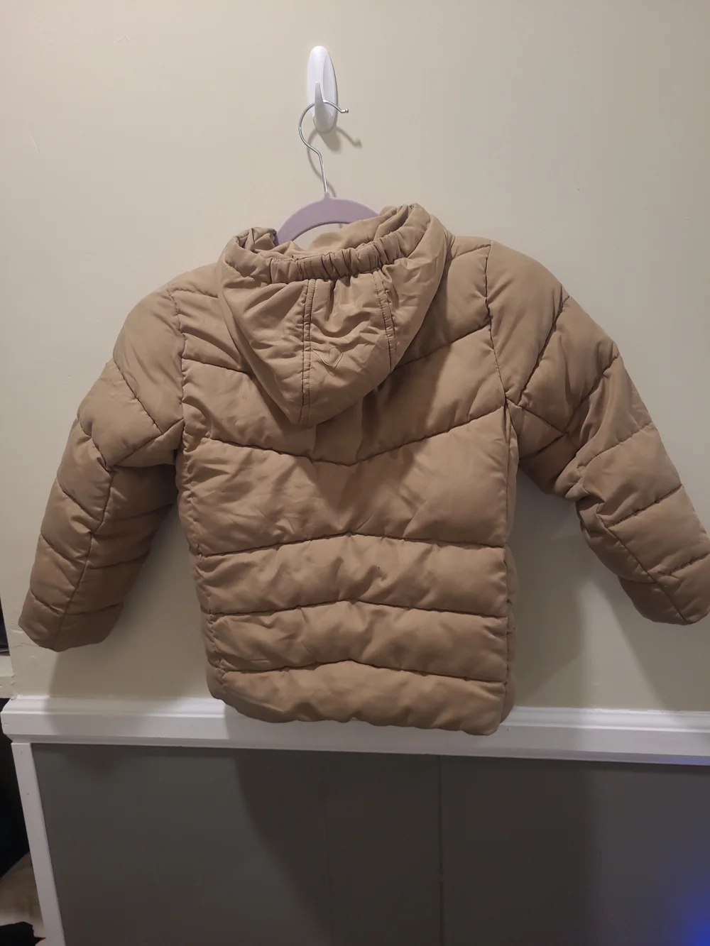 London Fog Kids L7 Hooded Puffer Jacket Tan Winter Coat